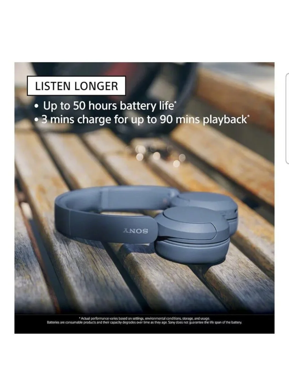 Sony WH-CH520 Wireless Headphones Bluetooth On-Ear Headset w/Microphone
